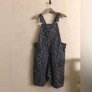 Vintage Handmade Floral Black and White Overalls